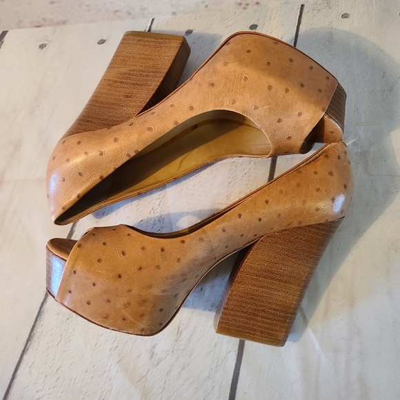 POUR LA VICTOIRE PLATFORM PEEPTOE CHUNKY HEELS - Picture 3 of 9